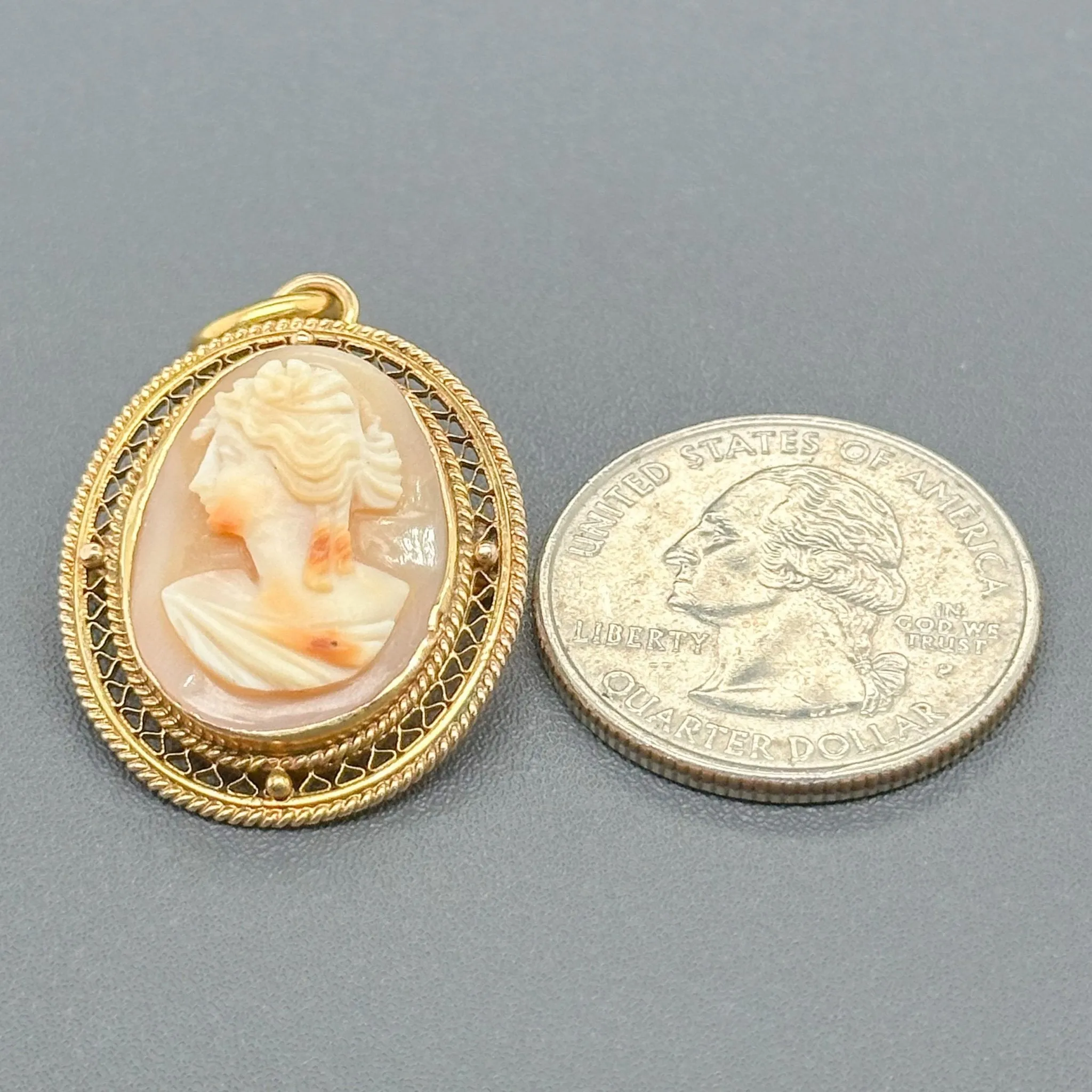 Estate 10K Y Gold Victorian Cameo Pin/Pendant