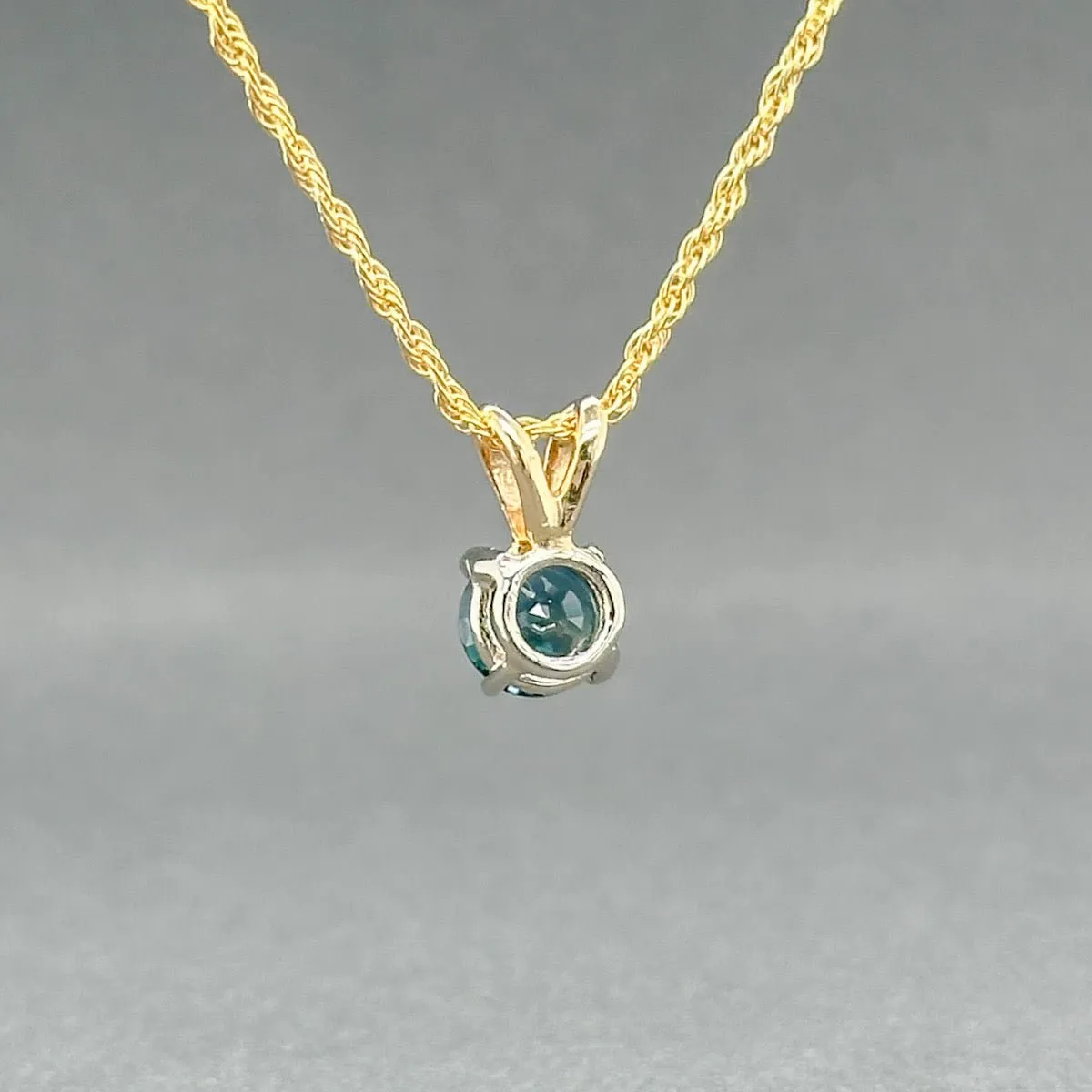 Estate 14K TT Gold 0.62ct Sapphire Pendant
