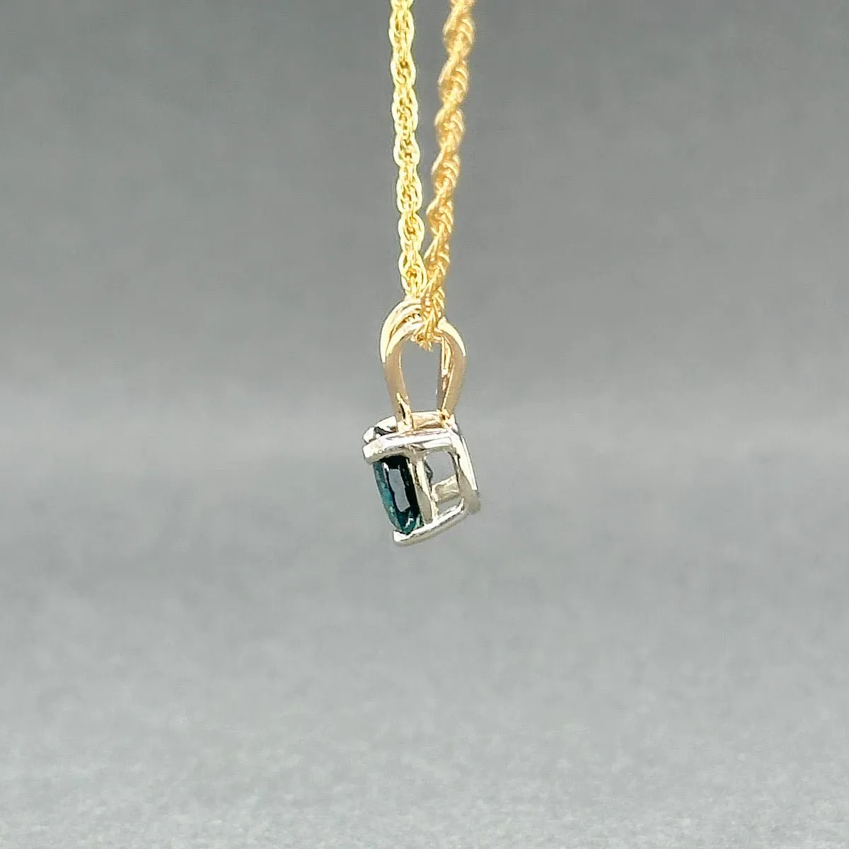 Estate 14K TT Gold 0.62ct Sapphire Pendant