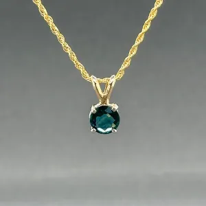 Estate 14K TT Gold 0.62ct Sapphire Pendant