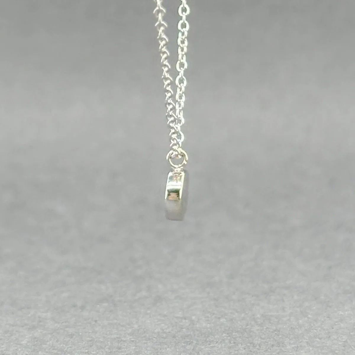 Estate 14K W Gold 0.03ct Sapphire & 0.02ctw Diamond Pendant