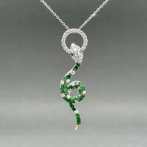 Estate 14K W Gold 0.58ctw Multigem & 0.25ctw Diamond Snake Pendant