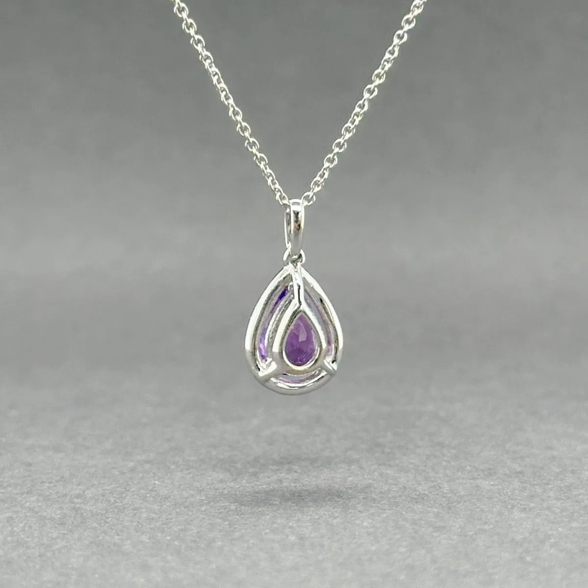 Estate 14K W Gold 0.66ct Amethyst & 0.03ctw Diamond Pendant