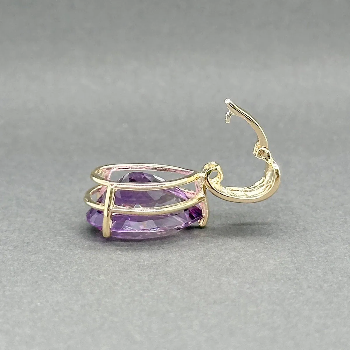 Estate 14K Y Gold 8.17ct Amethyst & 0.02ctw I-J/SI1-2 Diamond Pendant