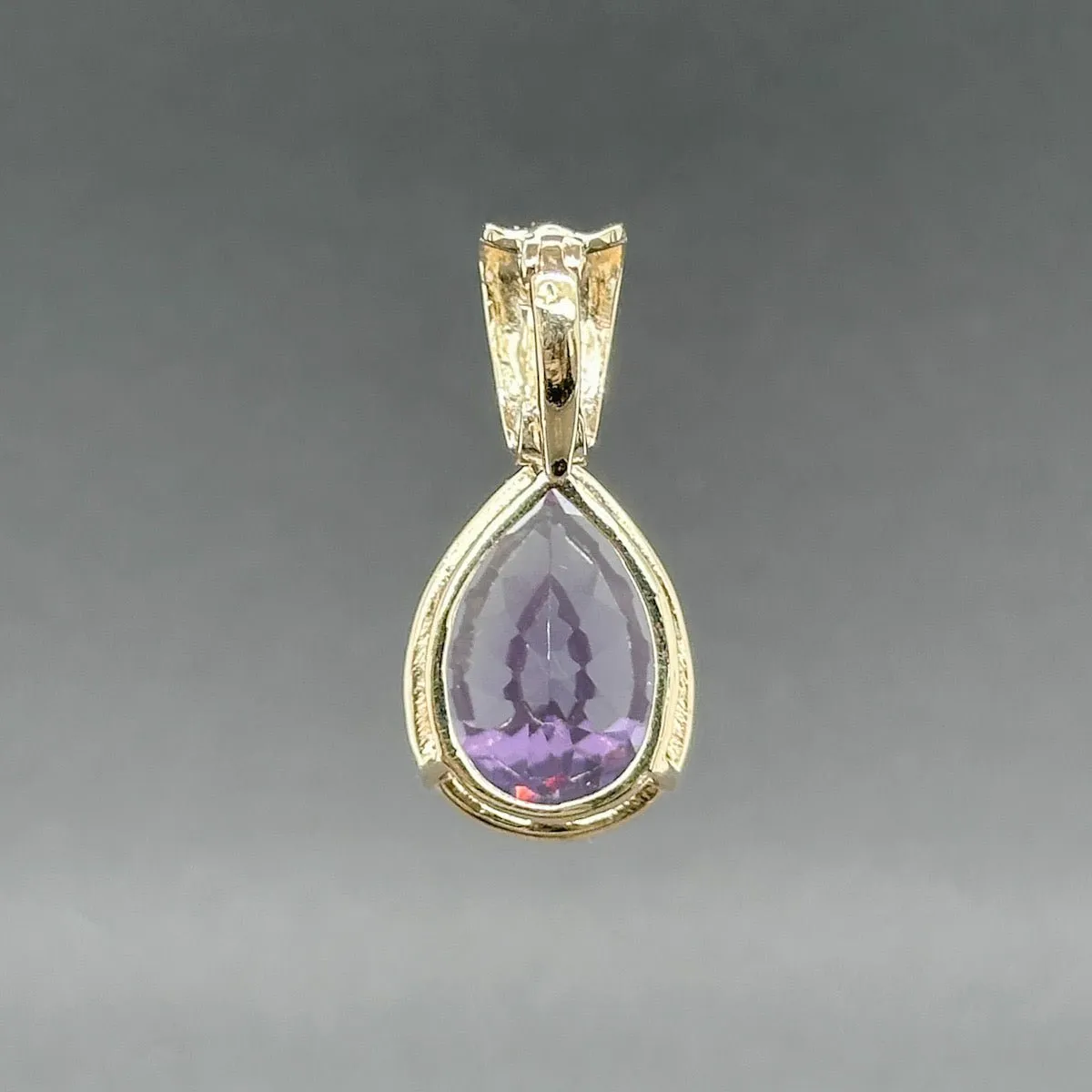 Estate 14K Y Gold 8.17ct Amethyst & 0.02ctw I-J/SI1-2 Diamond Pendant