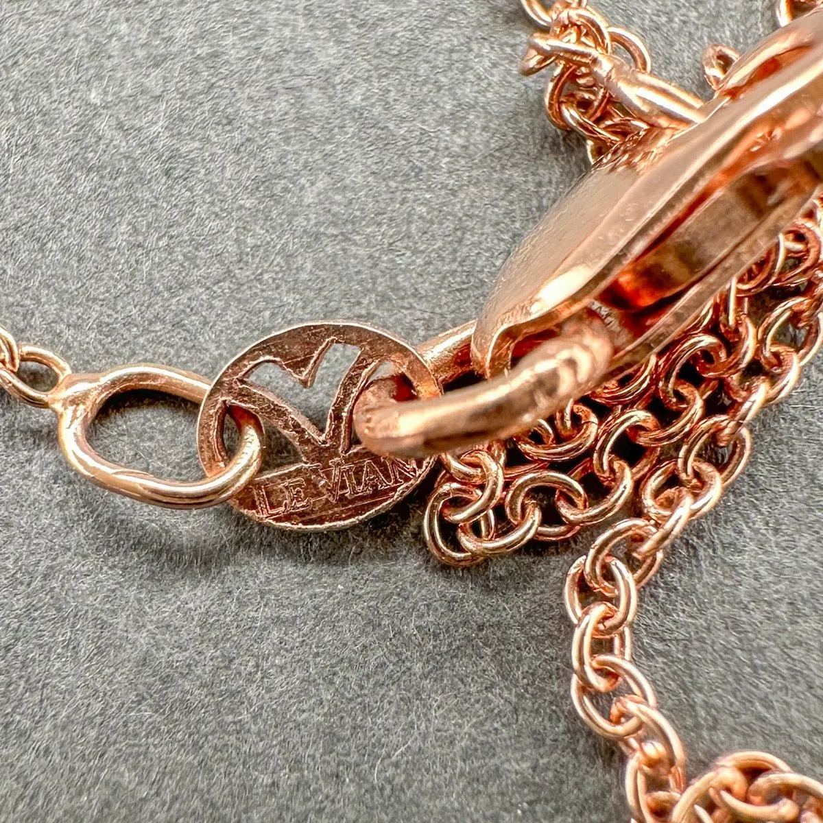 Estate Levian 14K R Gold 0.69ct Morganite & 0.15ctw Brown/SI1 Diamond Pendant