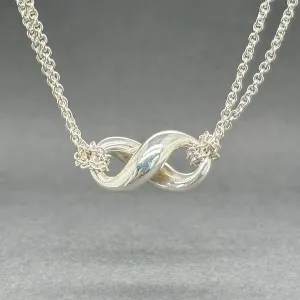 Estate Tiffany & Co. SS Double Chain Infinity Pendant