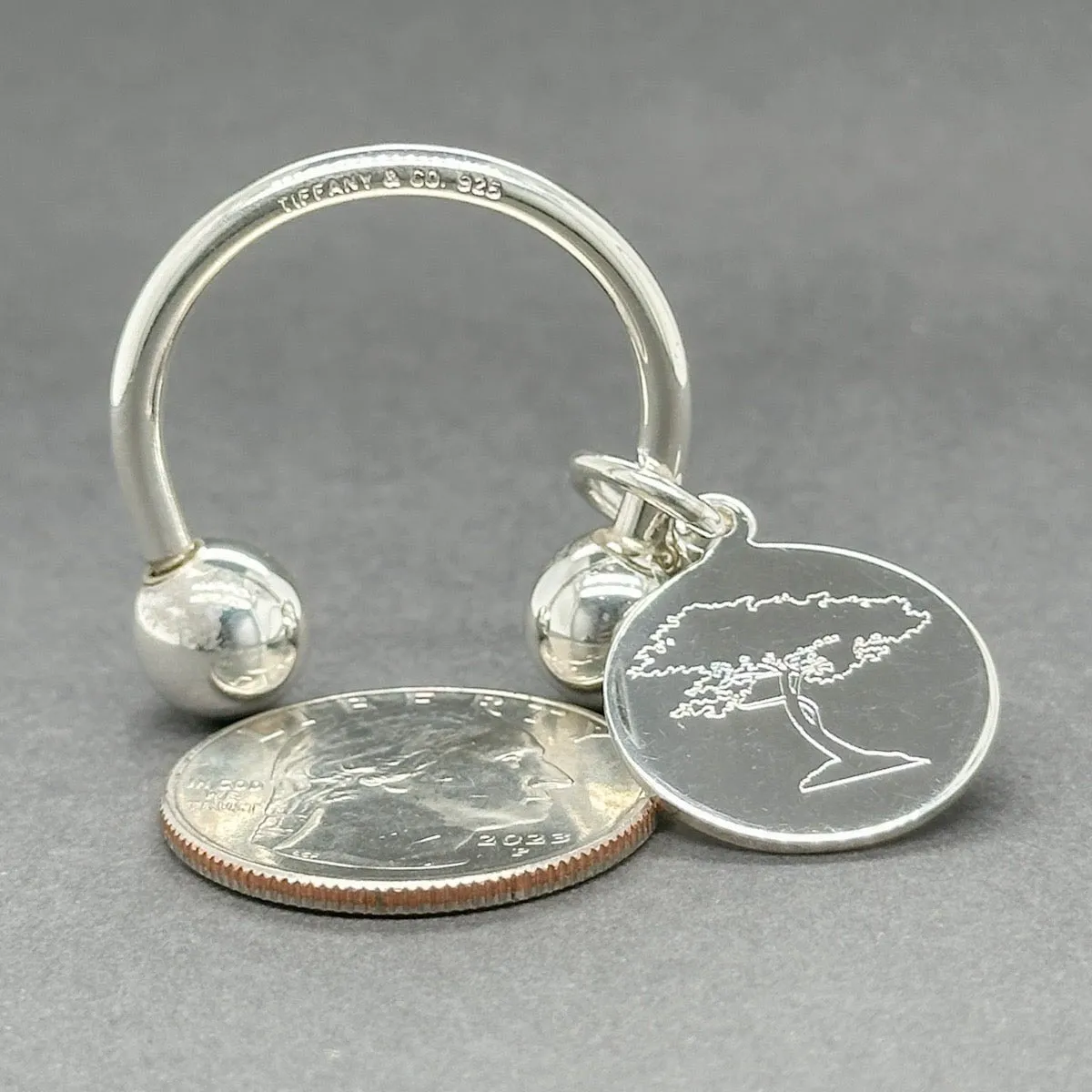 Estate Tiffany & Co. SS Tree Charm Key Ring