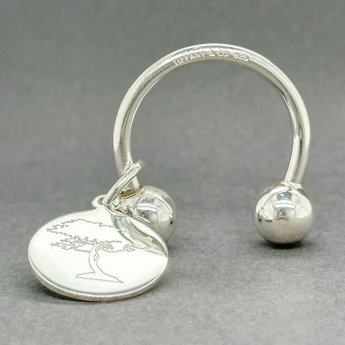 Estate Tiffany & Co. SS Tree Charm Key Ring