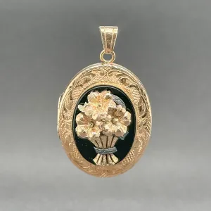 Estate Victorian 14K Y Gold 8.26ct Onyx Locket Pendant