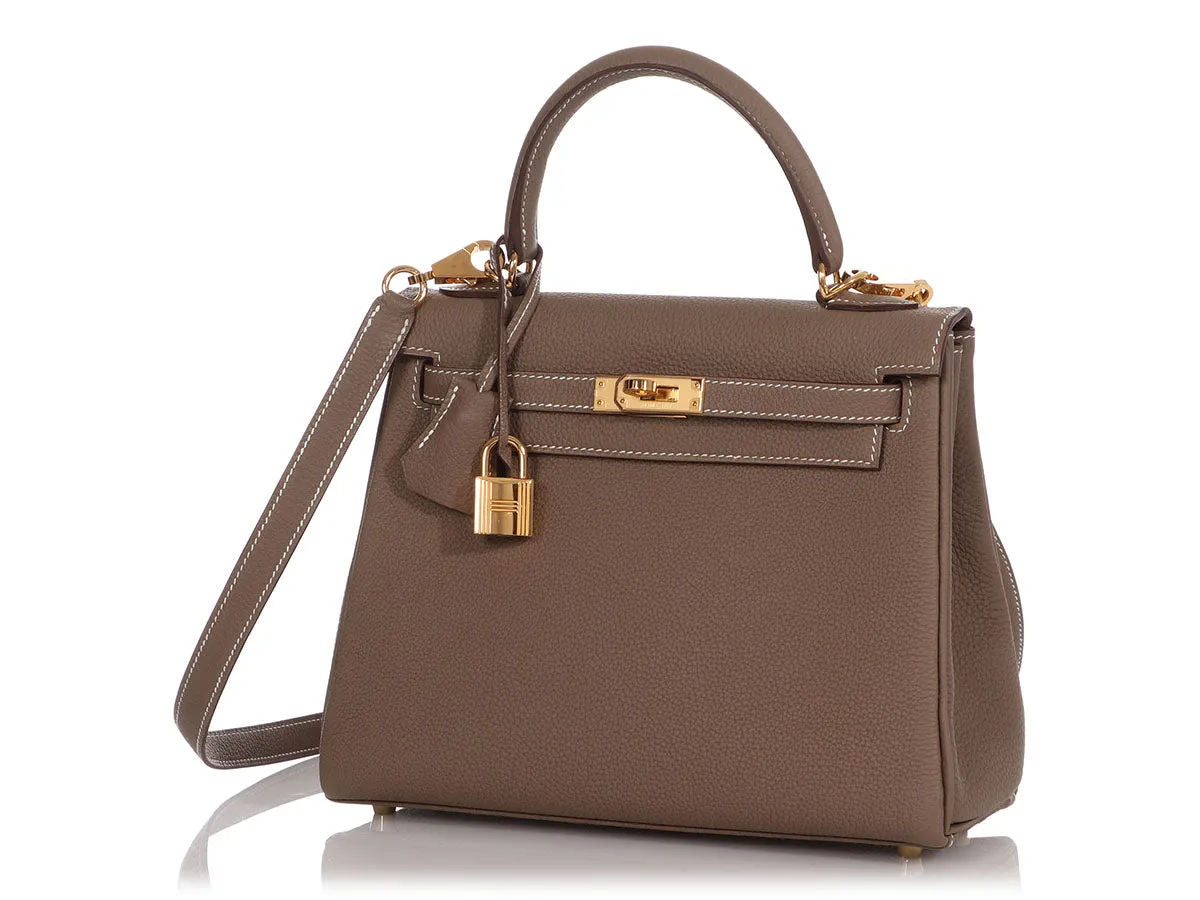 Herms Etoupe Togo Kelly 25
