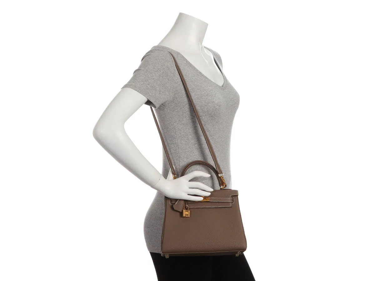 Herms Etoupe Togo Kelly 25