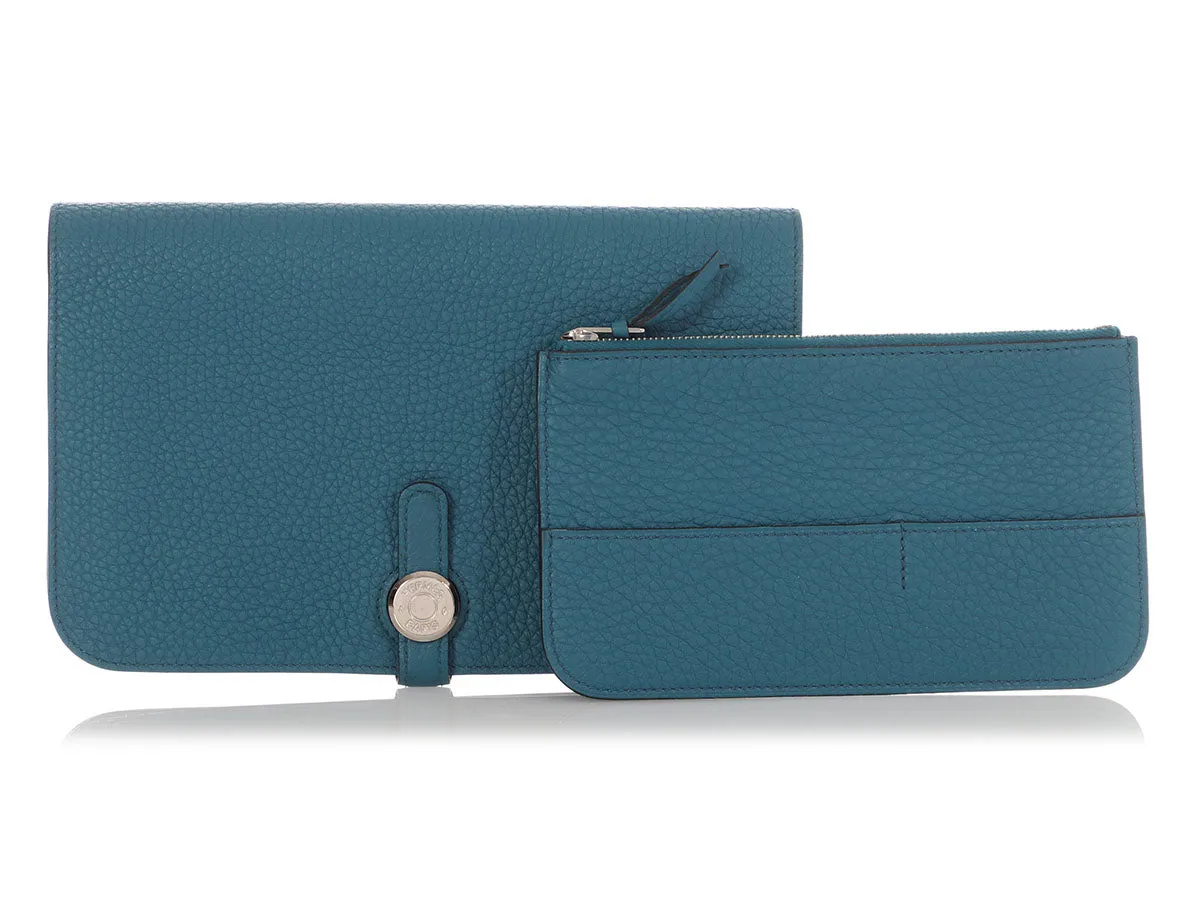Herms Turquoise Clmence Dogon Wallet