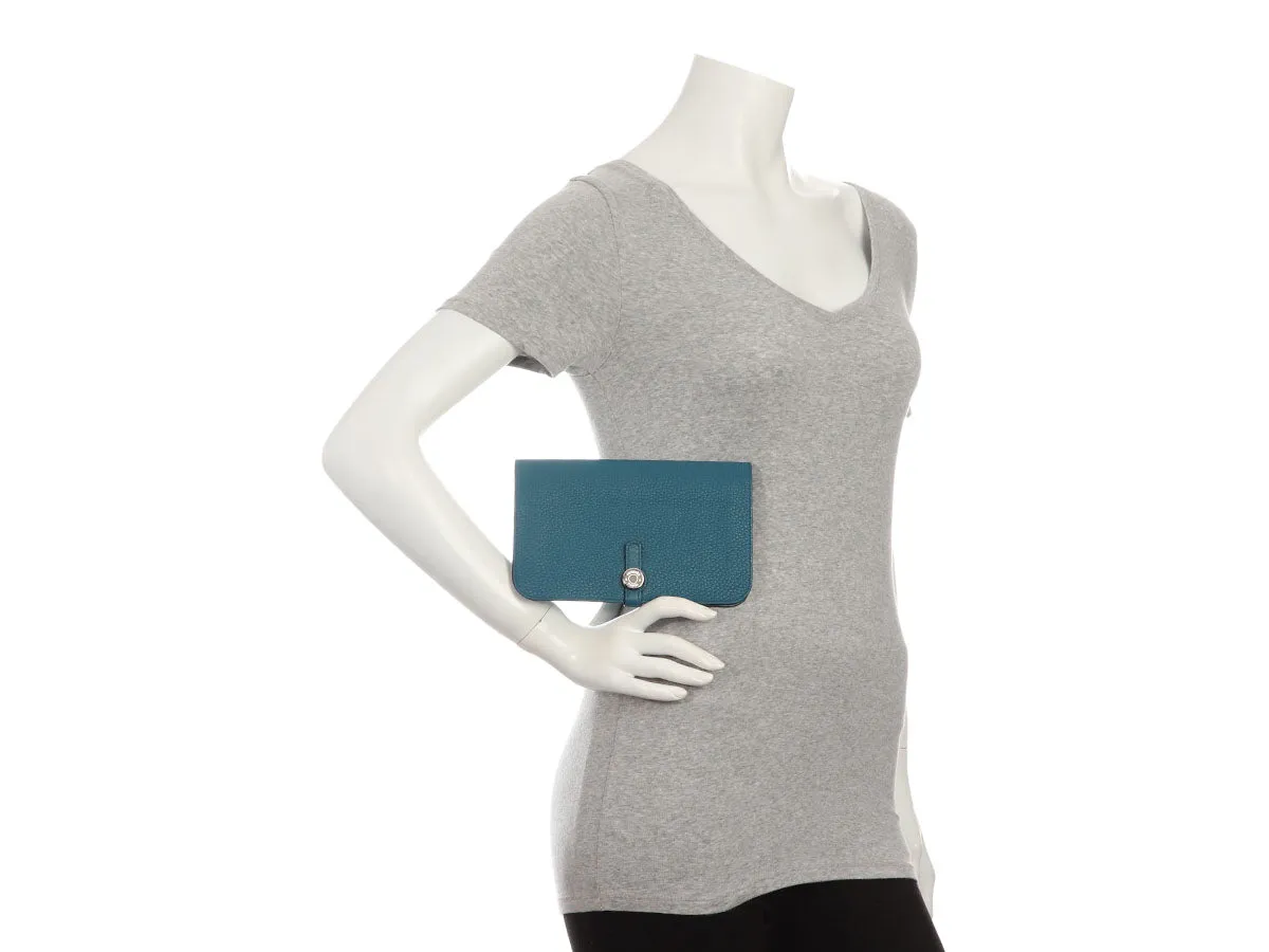 Herms Turquoise Clmence Dogon Wallet
