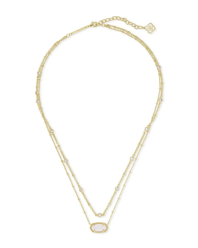 KENDRA SCOTT ELISA GOLD MULTI STRAND NECKLACE IN IRIDESCENT DRUSY 4217707118
