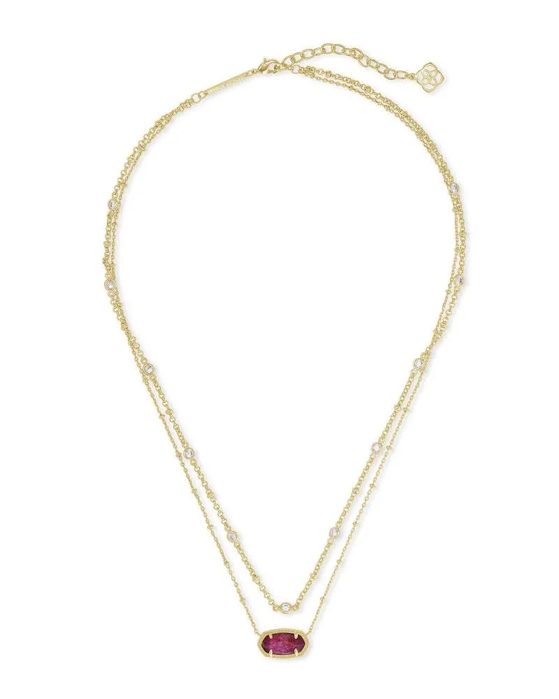 KENDRA SCOTT ELISA GOLD MULTI STRAND NECKLACE IN RASPBERRY LABRADORITE 4217709960