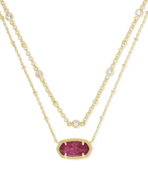 KENDRA SCOTT ELISA GOLD MULTI STRAND NECKLACE IN RASPBERRY LABRADORITE 4217709960