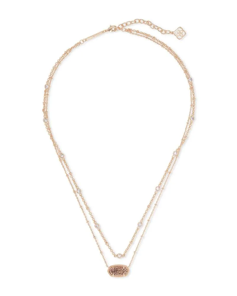 KENDRA SCOTT ELISA ROSE GOLD MULTI STRAND NECKLACE IN ROSE GOLD DRUSY 4217707120