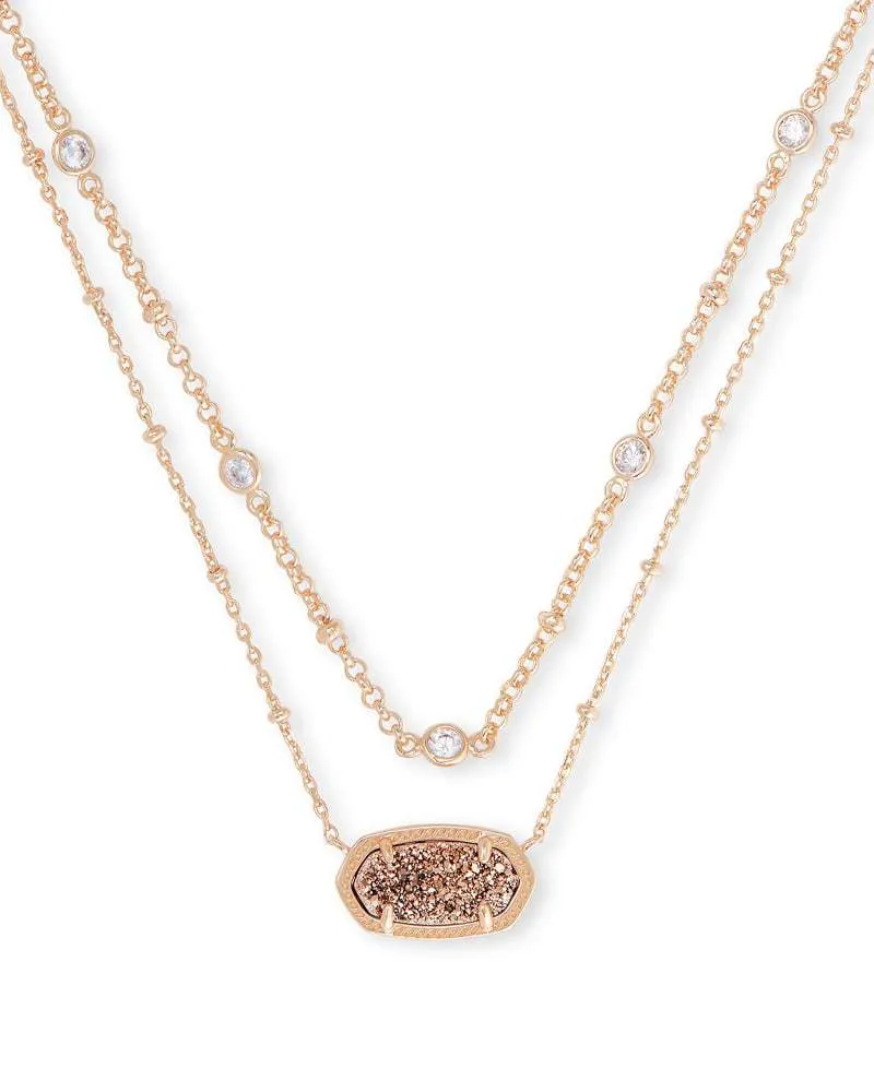 KENDRA SCOTT ELISA ROSE GOLD MULTI STRAND NECKLACE IN ROSE GOLD DRUSY 4217707120