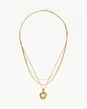 Molten Twisted Pendant Necklace Set
