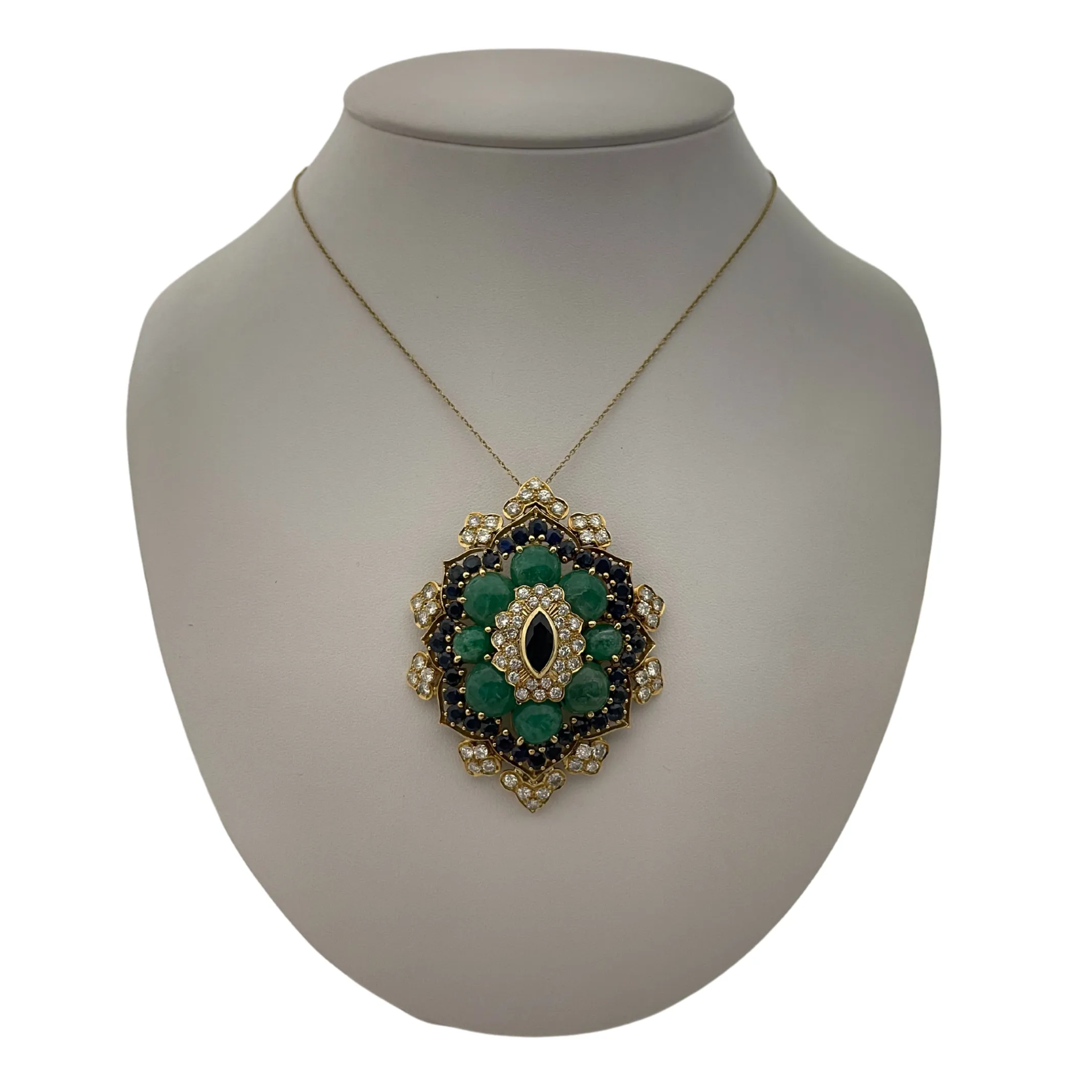 Retro Multi-Gemstone Pendant/Brooch (C.1950)