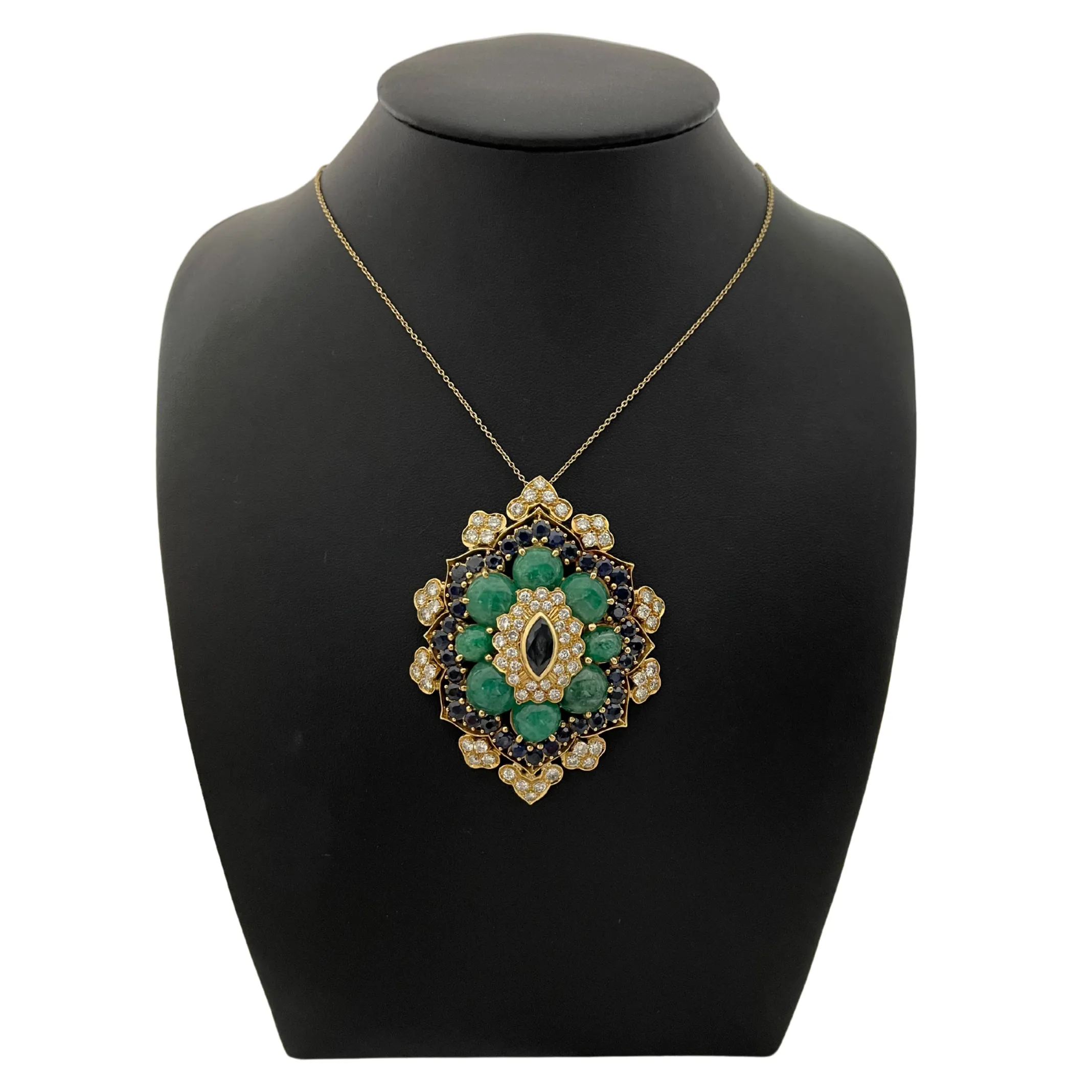 Retro Multi-Gemstone Pendant/Brooch (C.1950)