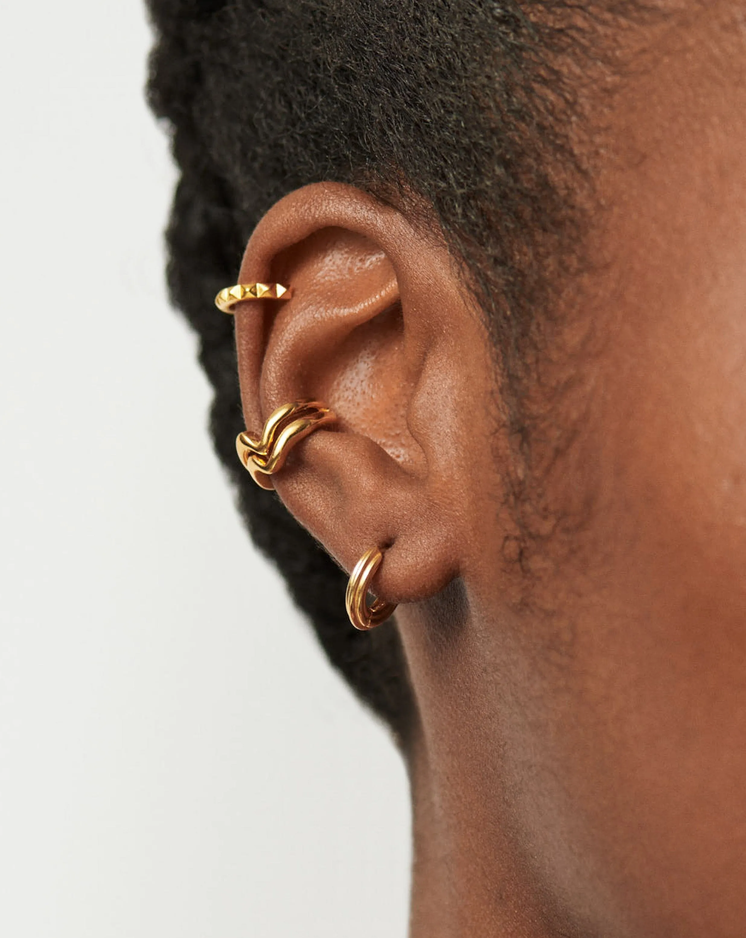 Ridge Mini Hoop Earrings | 18k Gold Plated
