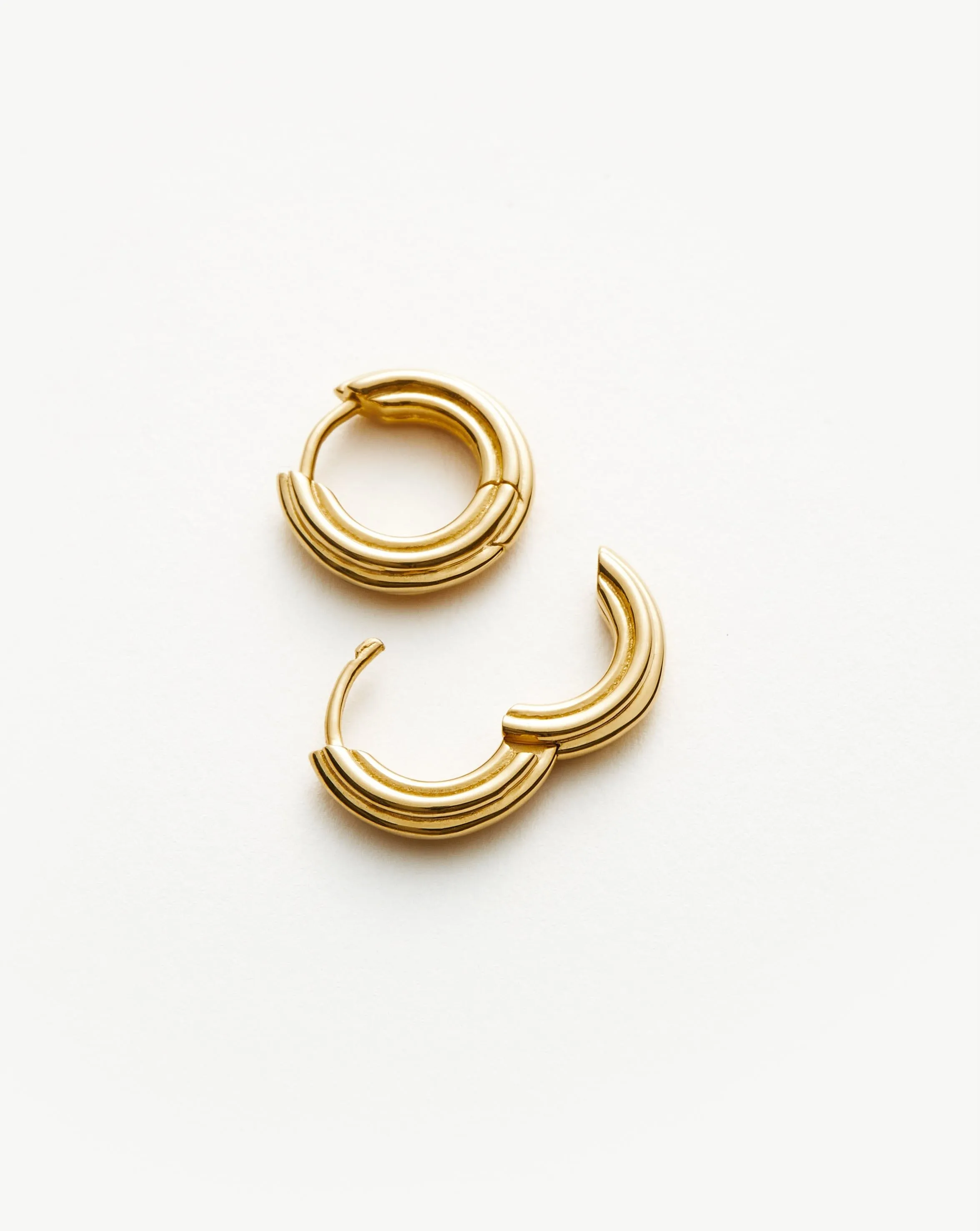 Ridge Mini Hoop Earrings | 18k Gold Plated