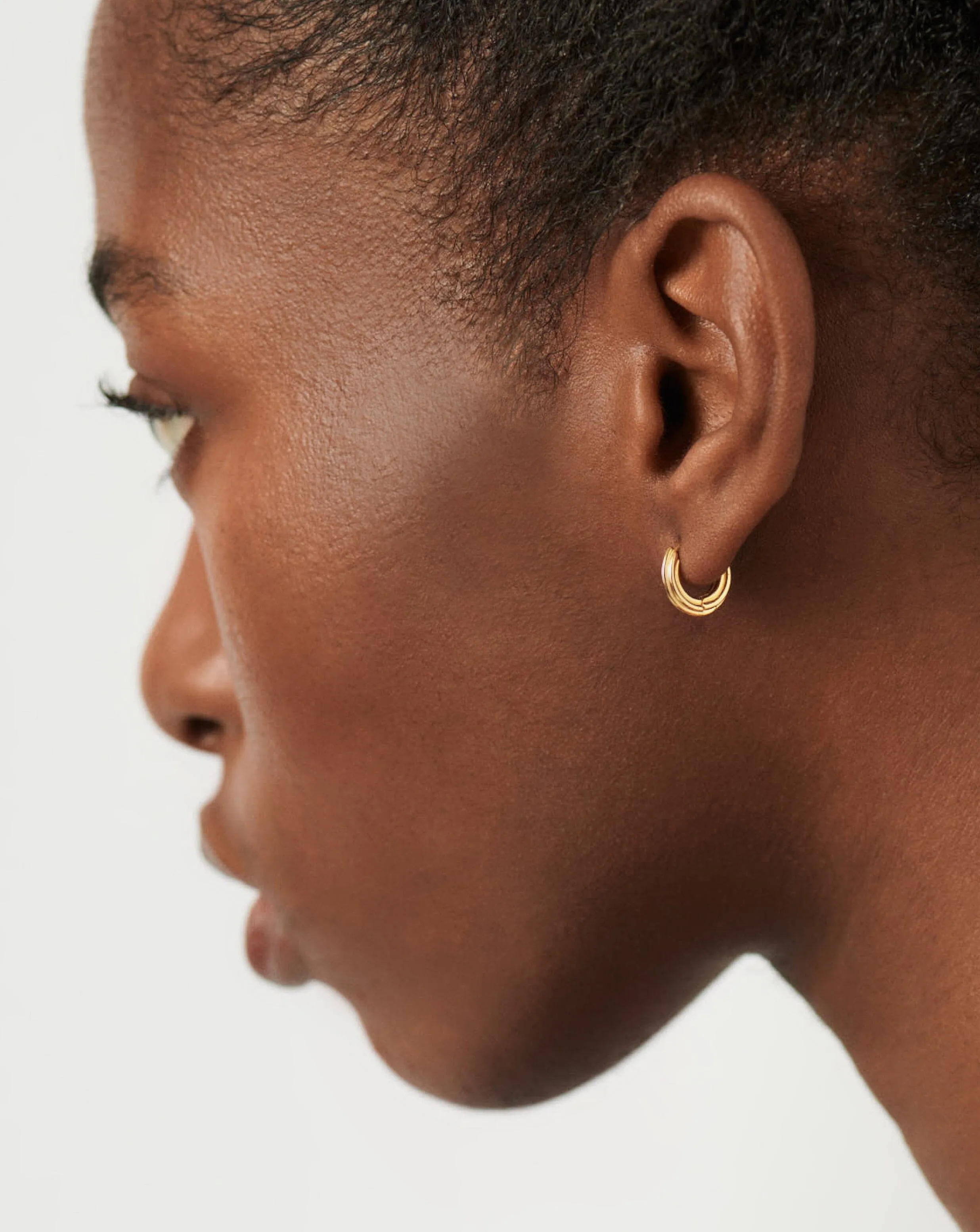 Ridge Mini Hoop Earrings | 18k Gold Plated