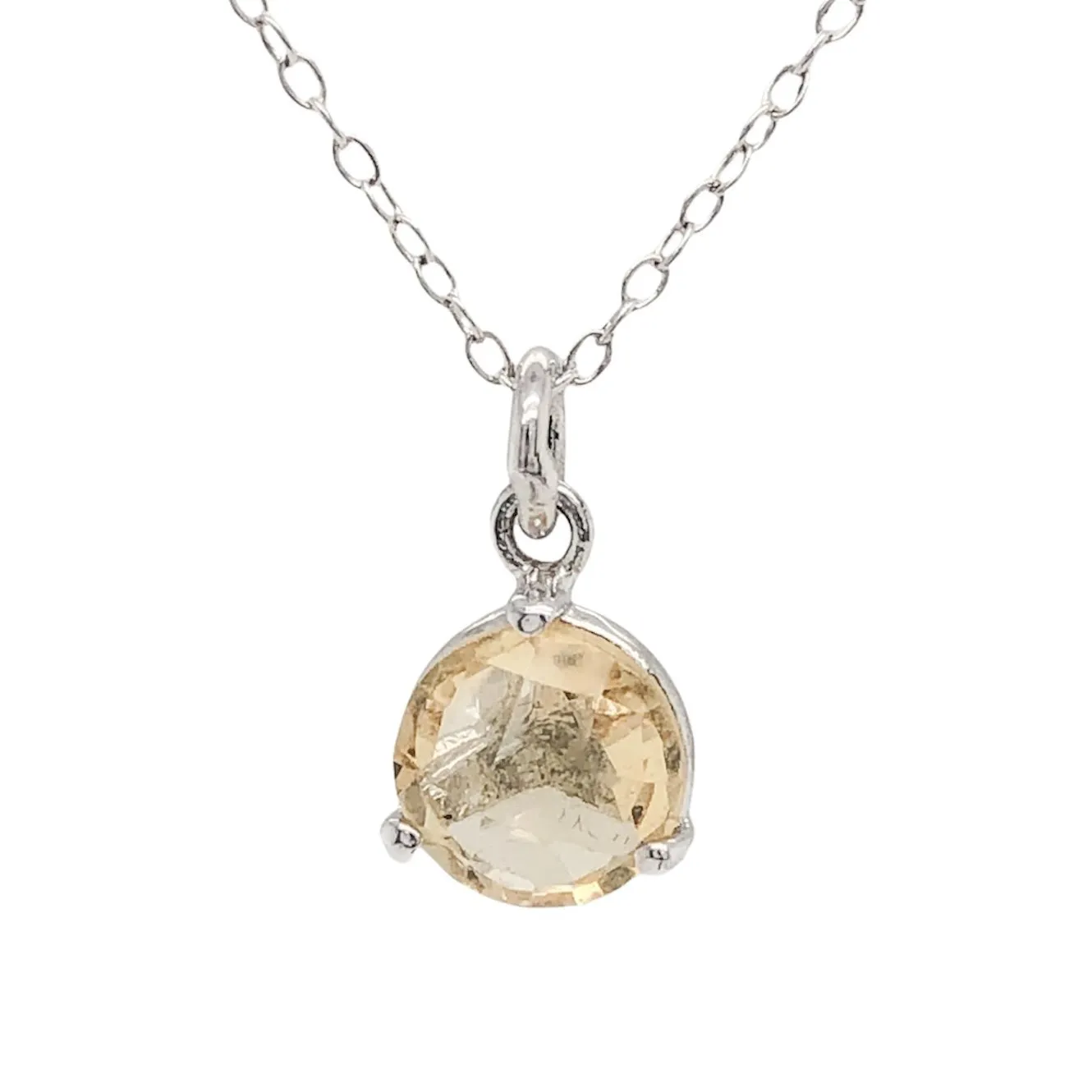 SS 1.27ct Lemon Quartz Pendant
