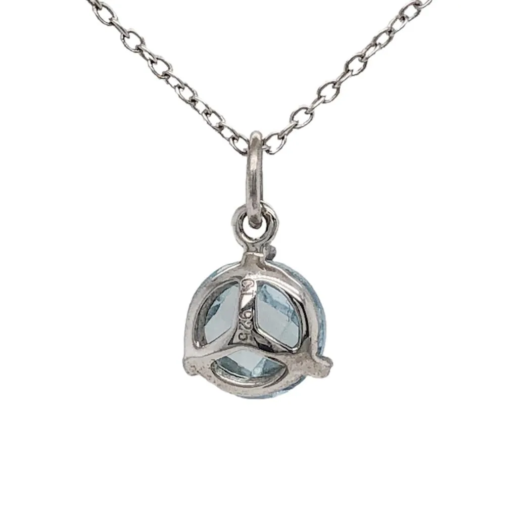 SS 1.70ct Blue Topaz Pendant