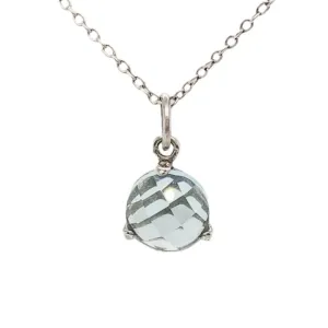 SS 1.70ct Blue Topaz Pendant