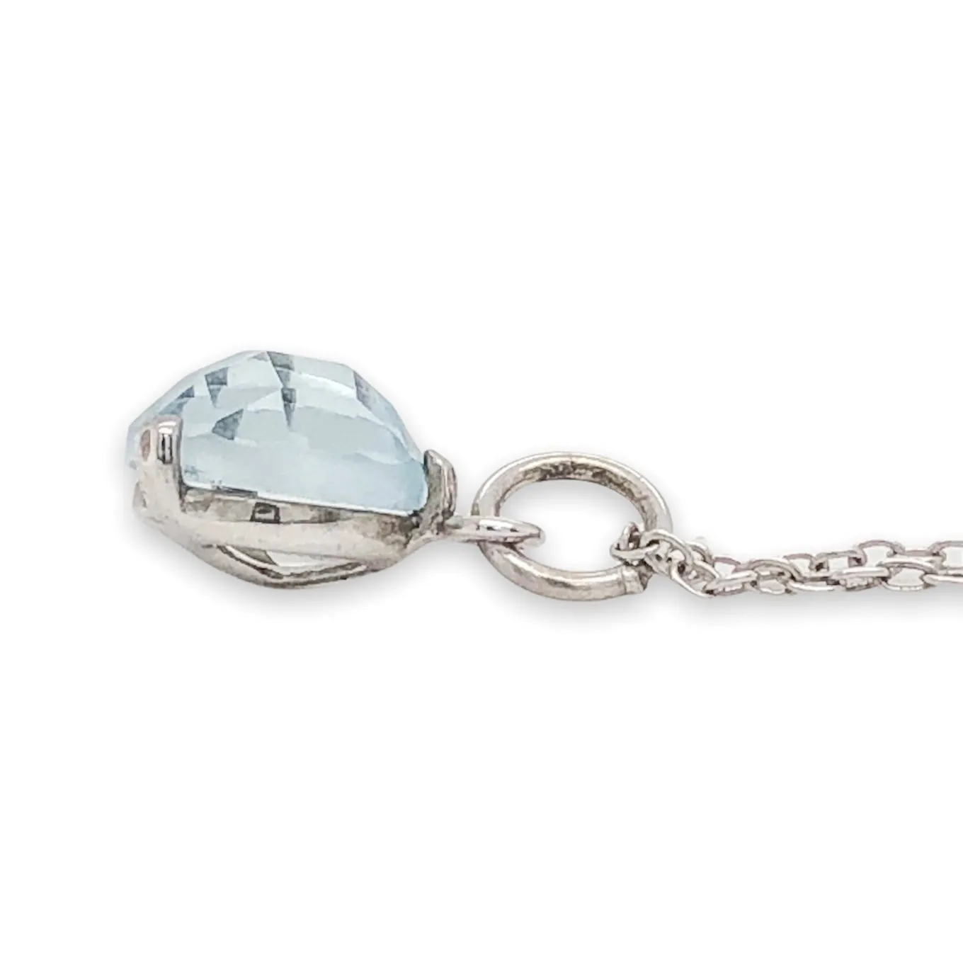 SS 1.70ct Blue Topaz Pendant