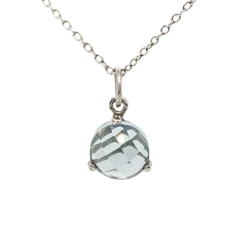SS 1.70ct Blue Topaz Pendant