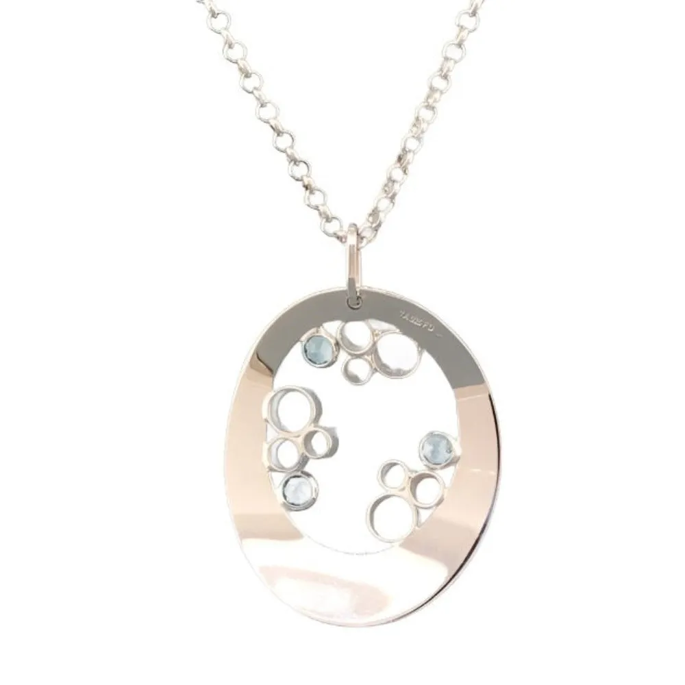 SS Blue Topaz Oval Pendant