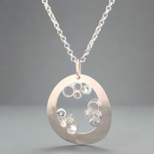 SS Blue Topaz Oval Pendant