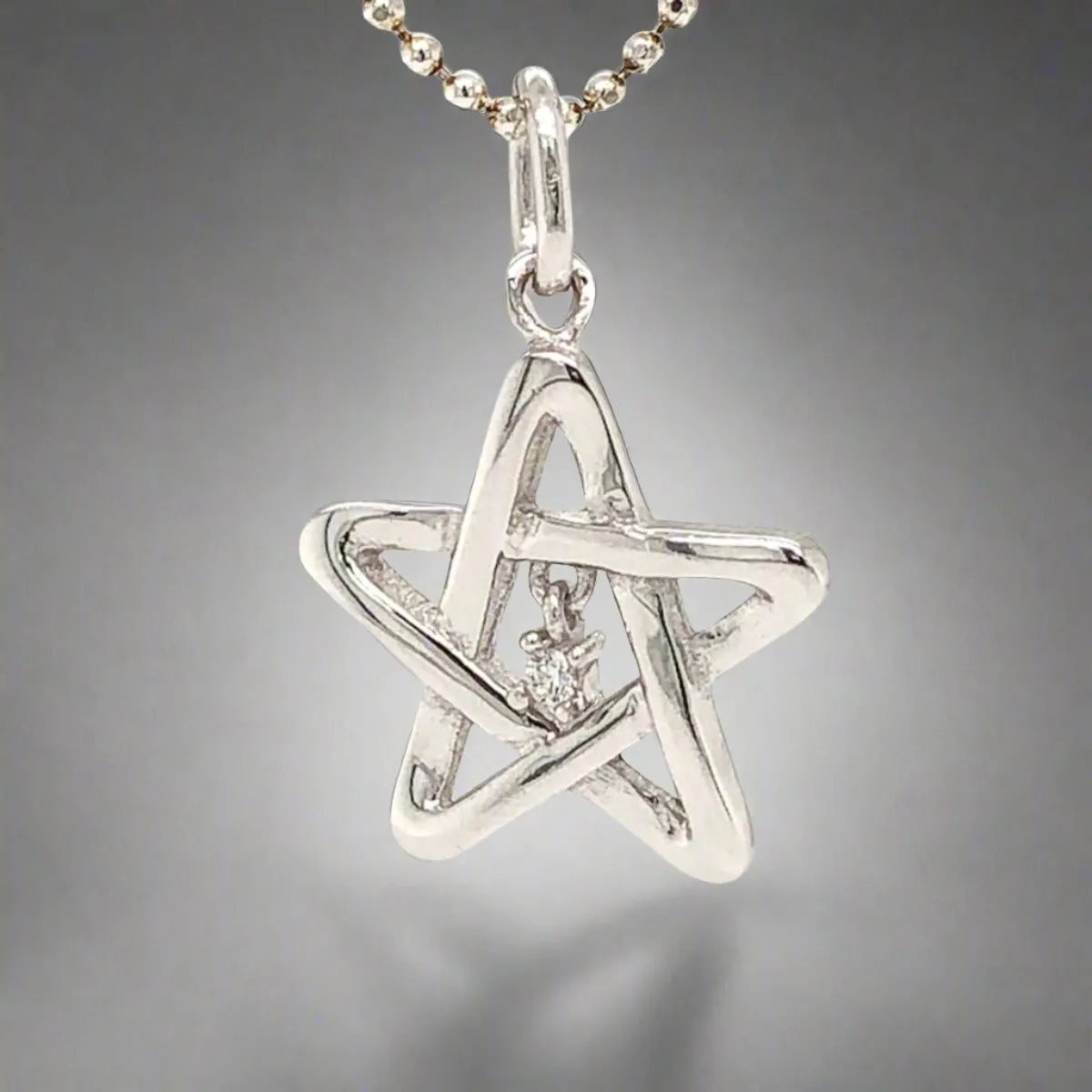SS CZ Star Pendant