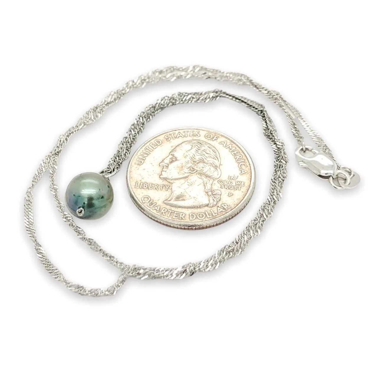 SS Multicolor Freshwater 7 Pearl Pendant Set
