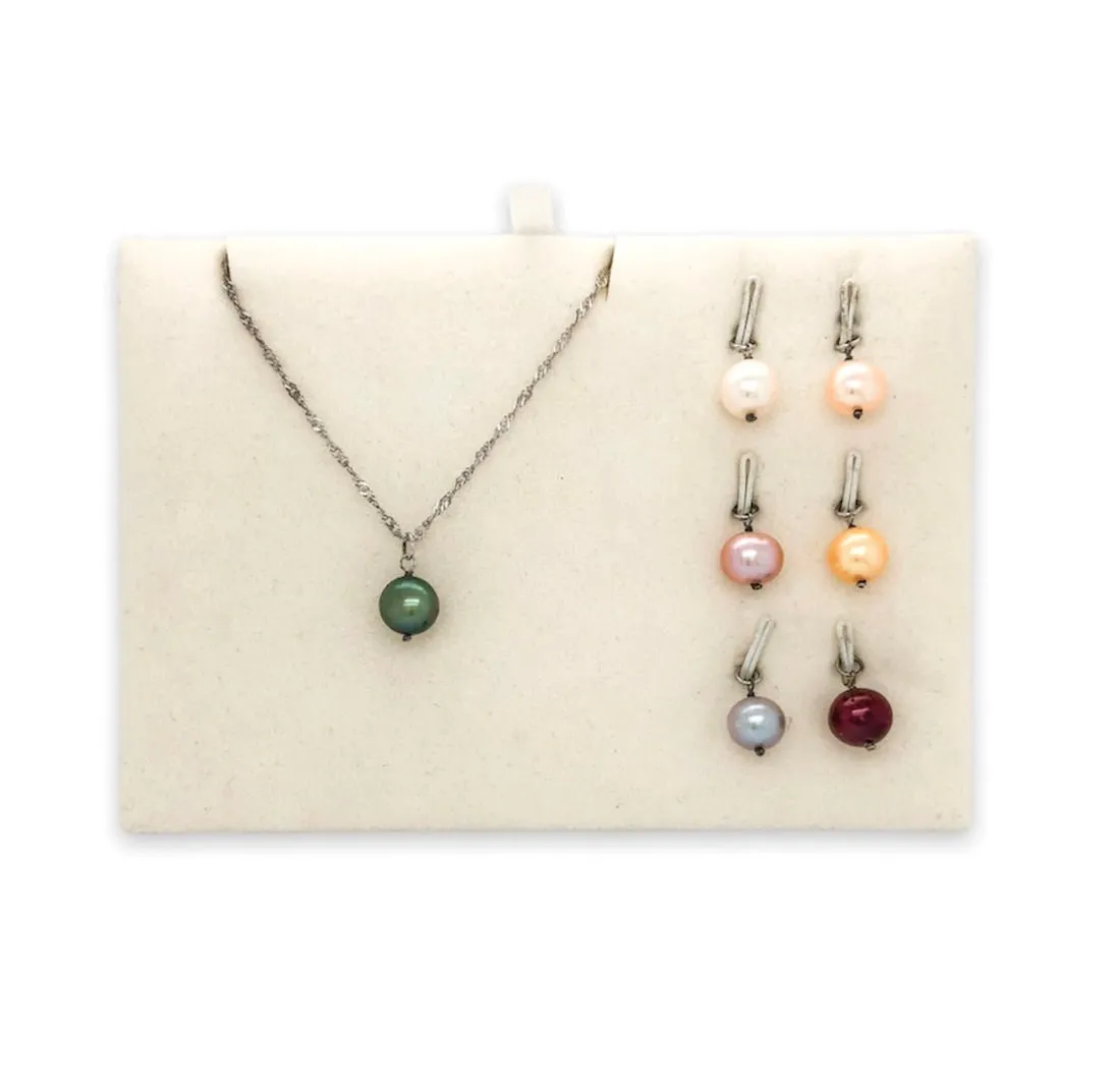 SS Multicolor Freshwater 7 Pearl Pendant Set