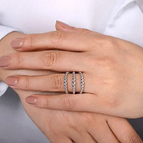 SS Triple Row Beaded Ring