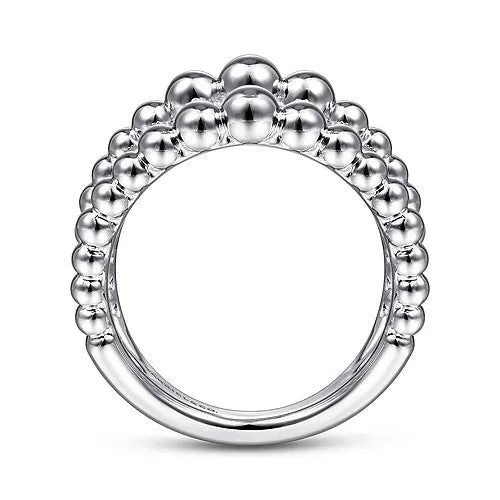 SS Triple Row Beaded Ring