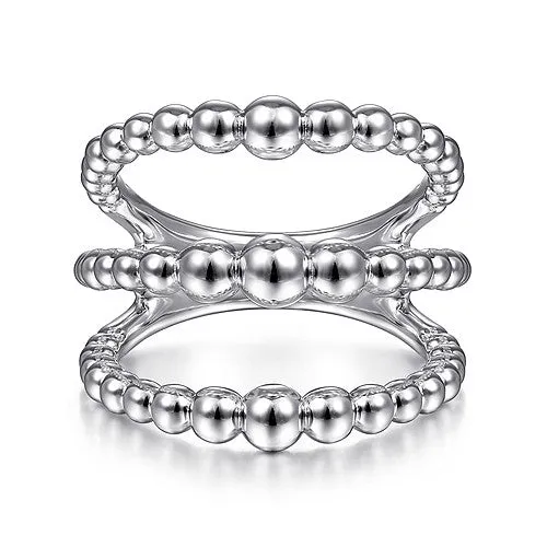 SS Triple Row Beaded Ring