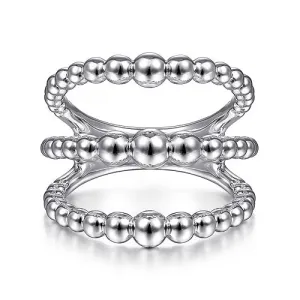 SS Triple Row Beaded Ring