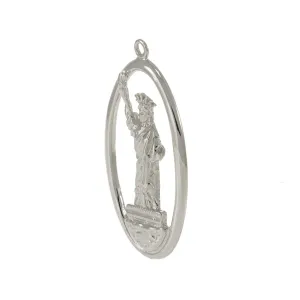 Sterling Silver Oval Statue of Liberty Charm